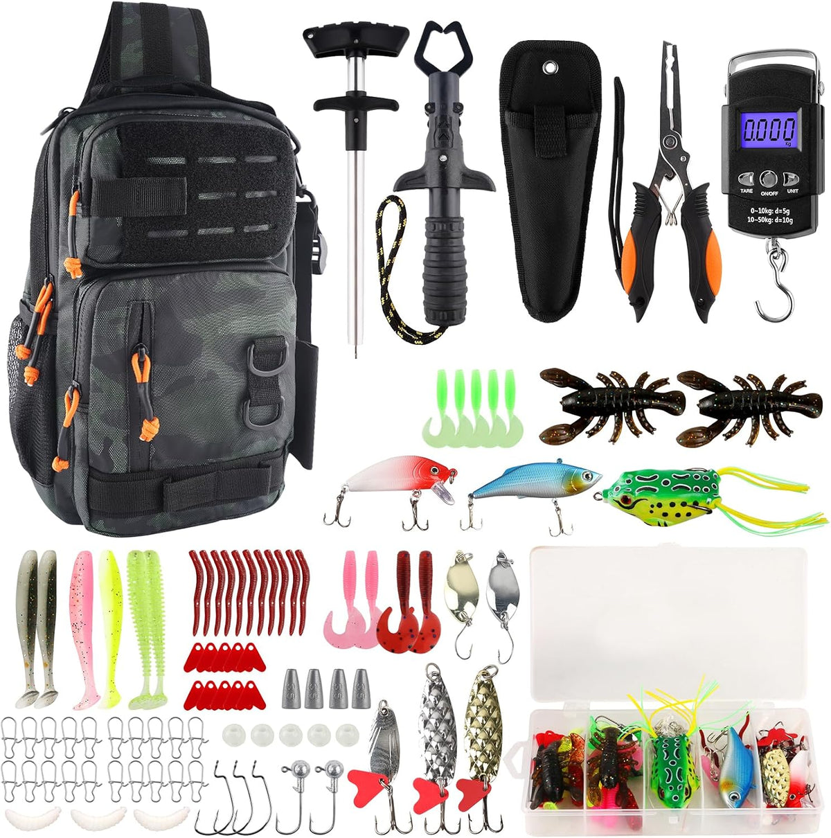 Hikary Fishing Backpack with Tackle Boxes,Fishing Tool Kit,Lightweight Outdoor Water-Resistant Fishing Shoulder Bag with Rod Holder Fisherman Gift Saltwater Freshwater