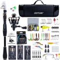 GOTURE Telescopic Fishing Rod and Reel Combos, Carbon Fiber Travel Fishing Pole, 9+1 BB Spinning Reel, Saltwater Freshwater Fishing Gear Kit with Braided Line, Lures, Carrier Bag for Bass Trout