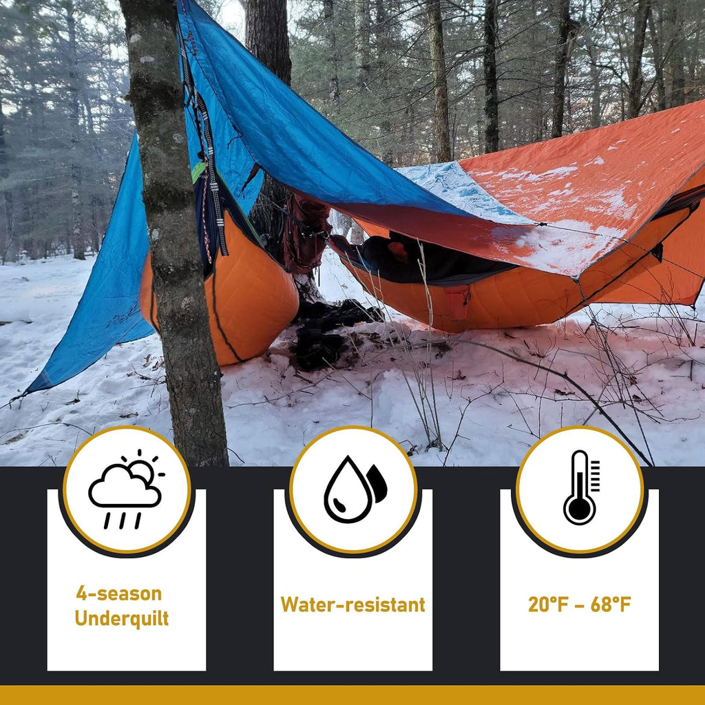 AYAMAYA Single & Double Hammock Underquilt, 4 Season Camping Hammock Quilt