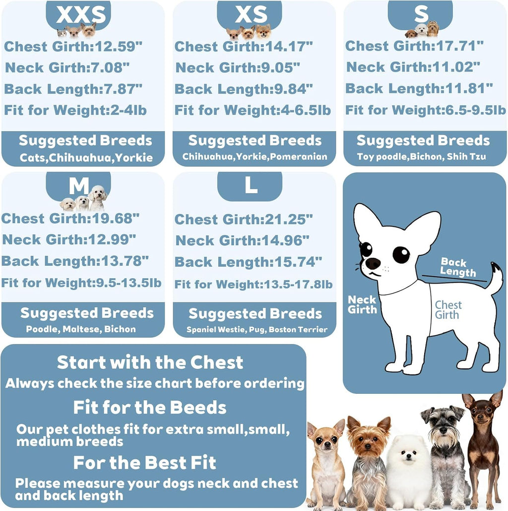 Fleece Dog Pajamas Winter Warm Dog Sweater for Small Dogs Thermal Soft Puppy Pjs Coat Stretchy Jumpsuit Doggie Pet Clothes Outfits Cat Apparel (Steel Blue, X-Small)