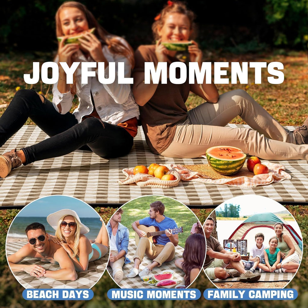 TigeJoy Extra Large Picnic Blanket Waterproof Beach Blanket 80''x80''