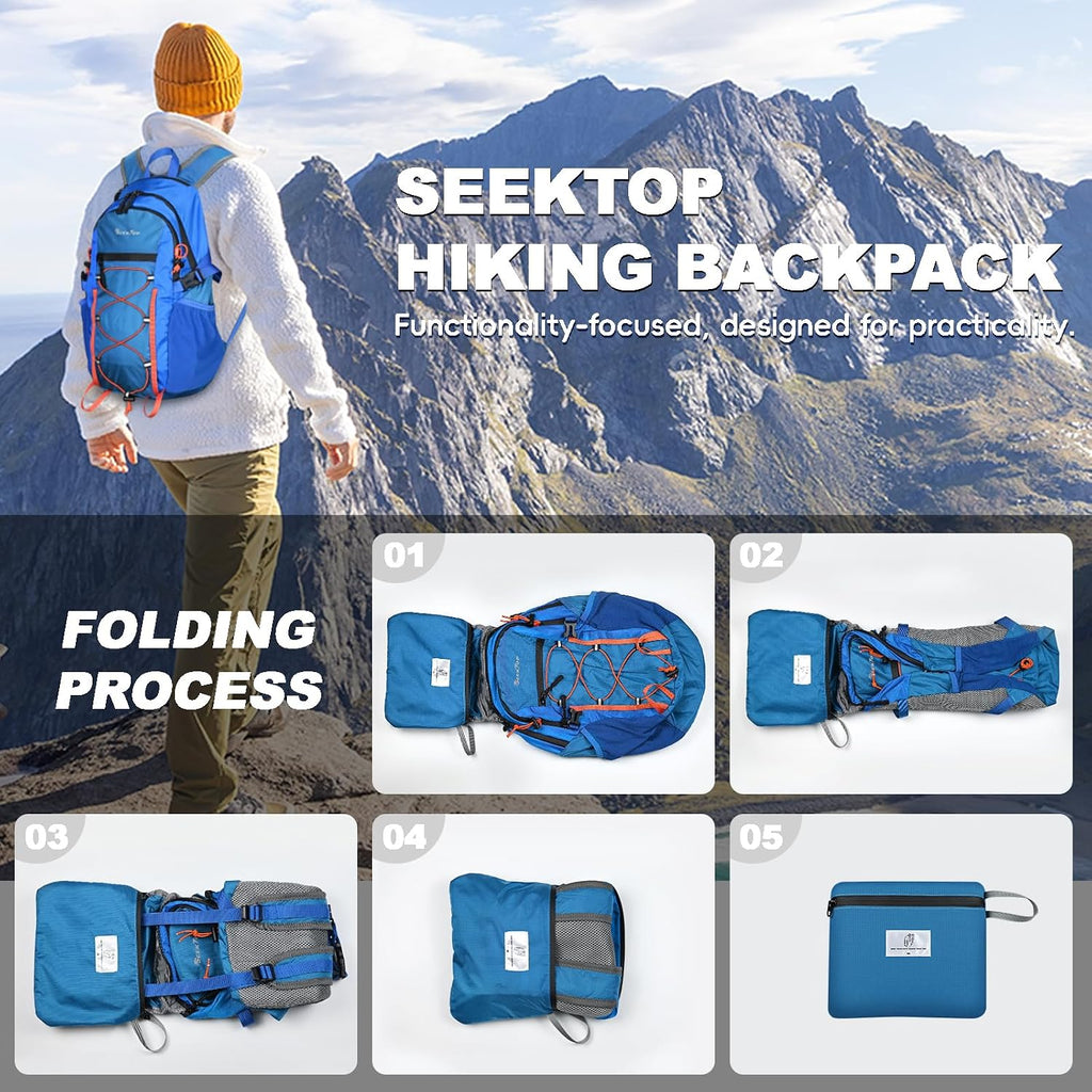 Seektop Packable Waterproof Hiking Backpack, 20L Lightweight Daypack