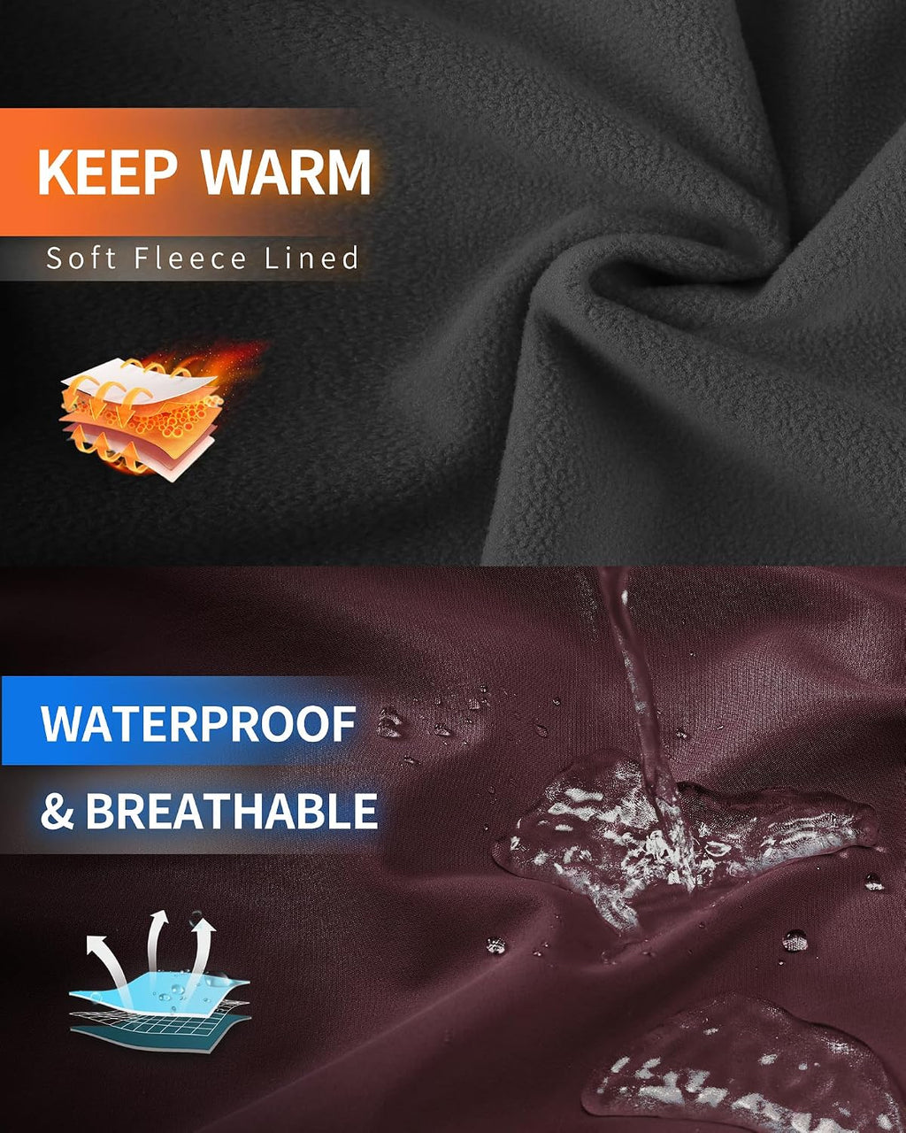 Outdoor Ventures Women's Softshell Jacket Fleece Lined Waterproof Rain Coat