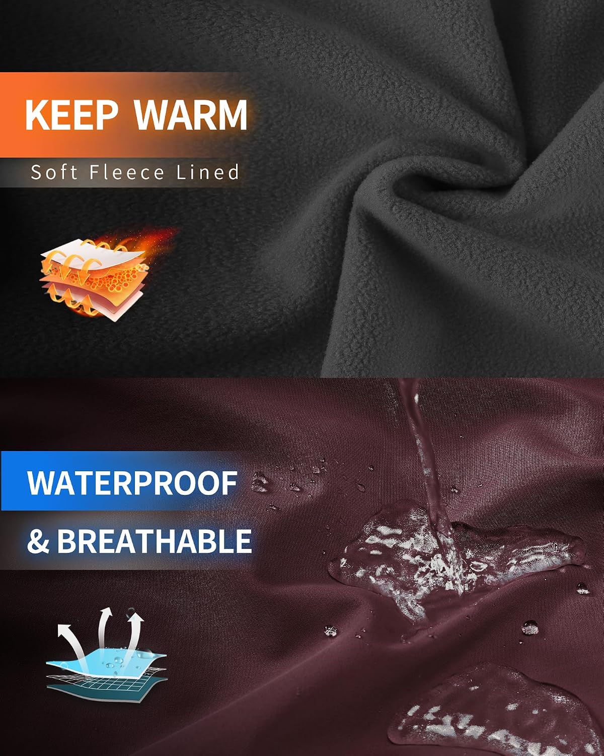 Outdoor Ventures Women's Softshell Jacket Fleece Lined Waterproof Rain Coat