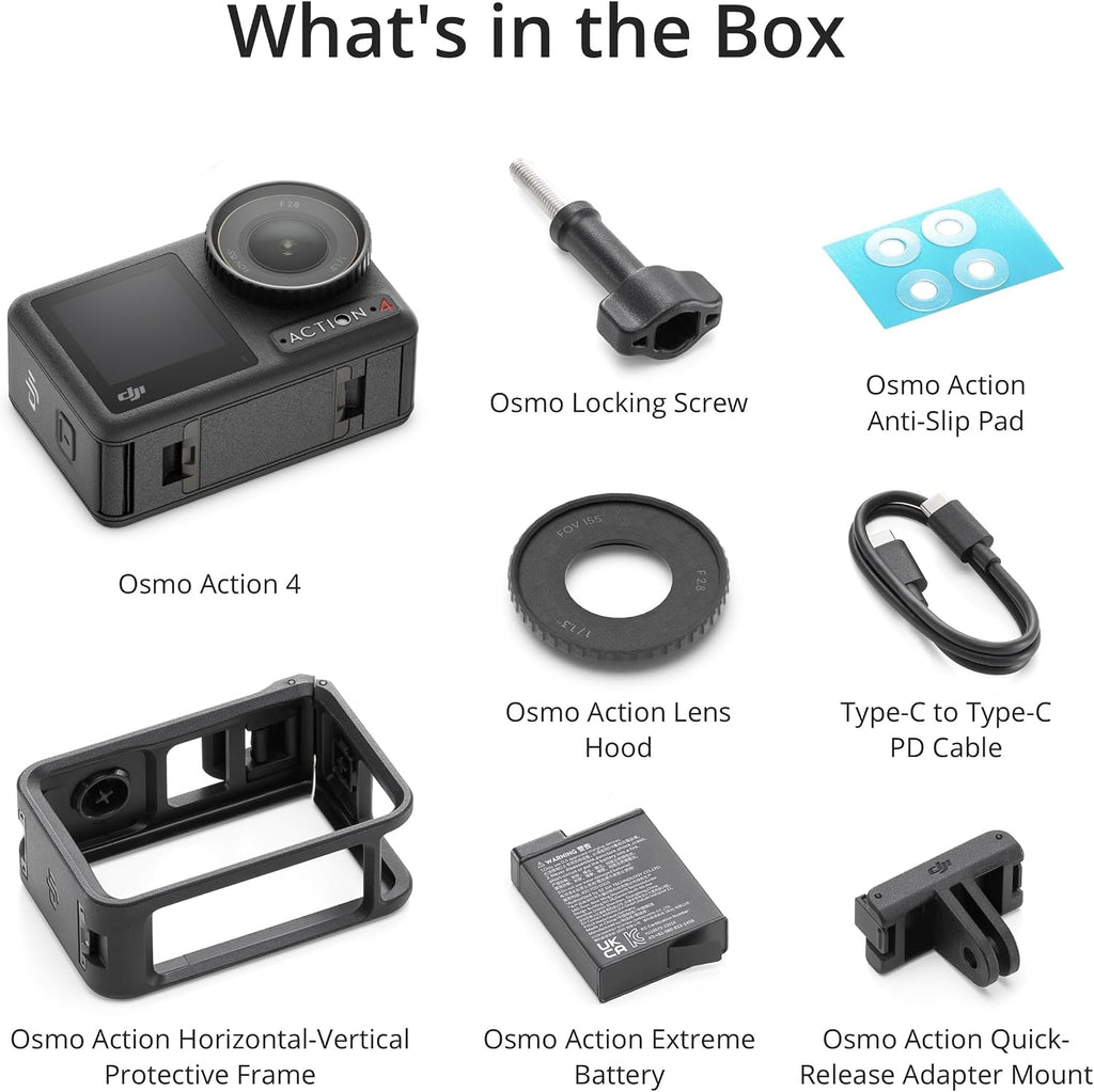 DJI Osmo Action 4 Essential Combo, Waterproof Action Camera Vlogging Camera