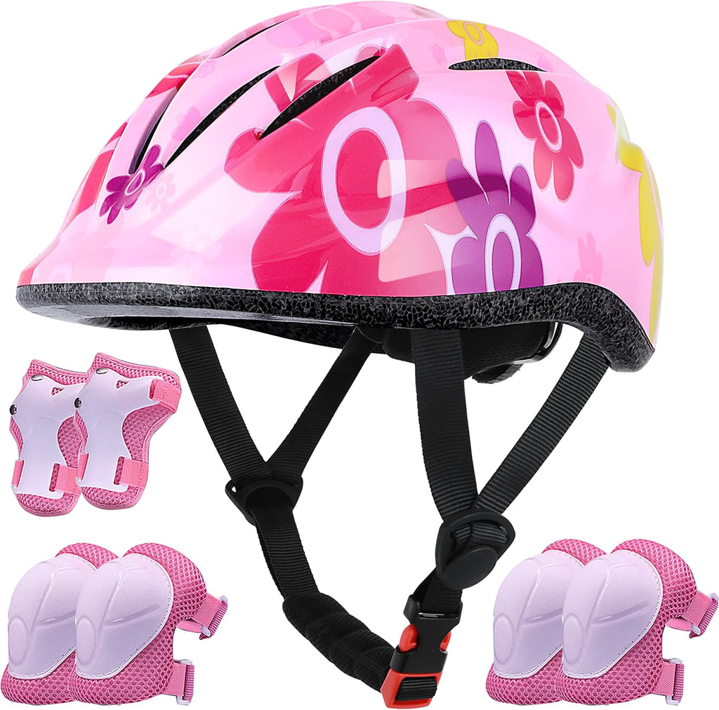 Lamsion Kids Helmet Adjustable Protective Gear Set for Ages 3-8 Girls Boys
