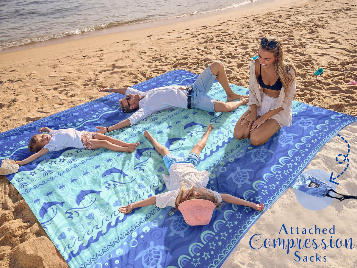 WEKAPO Beach Blanket Waterproof Sandproof Oversized Extra Large Sand Free