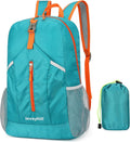 levayhill 25L Foldable Hiking Backpack,Small Packable Daypack Lake Blue