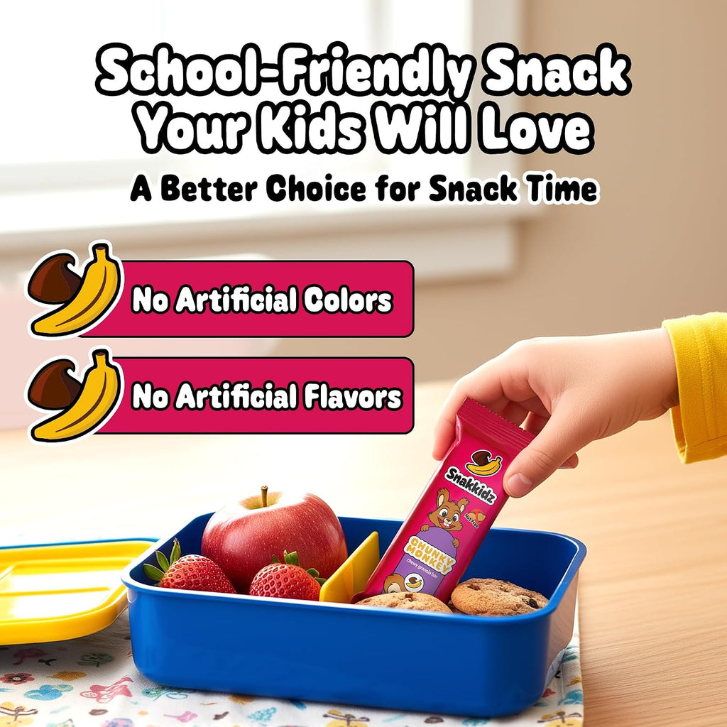 Snakkidz Organic Granola Bars, Chunky Monkey, Seed oil free,15 Bars