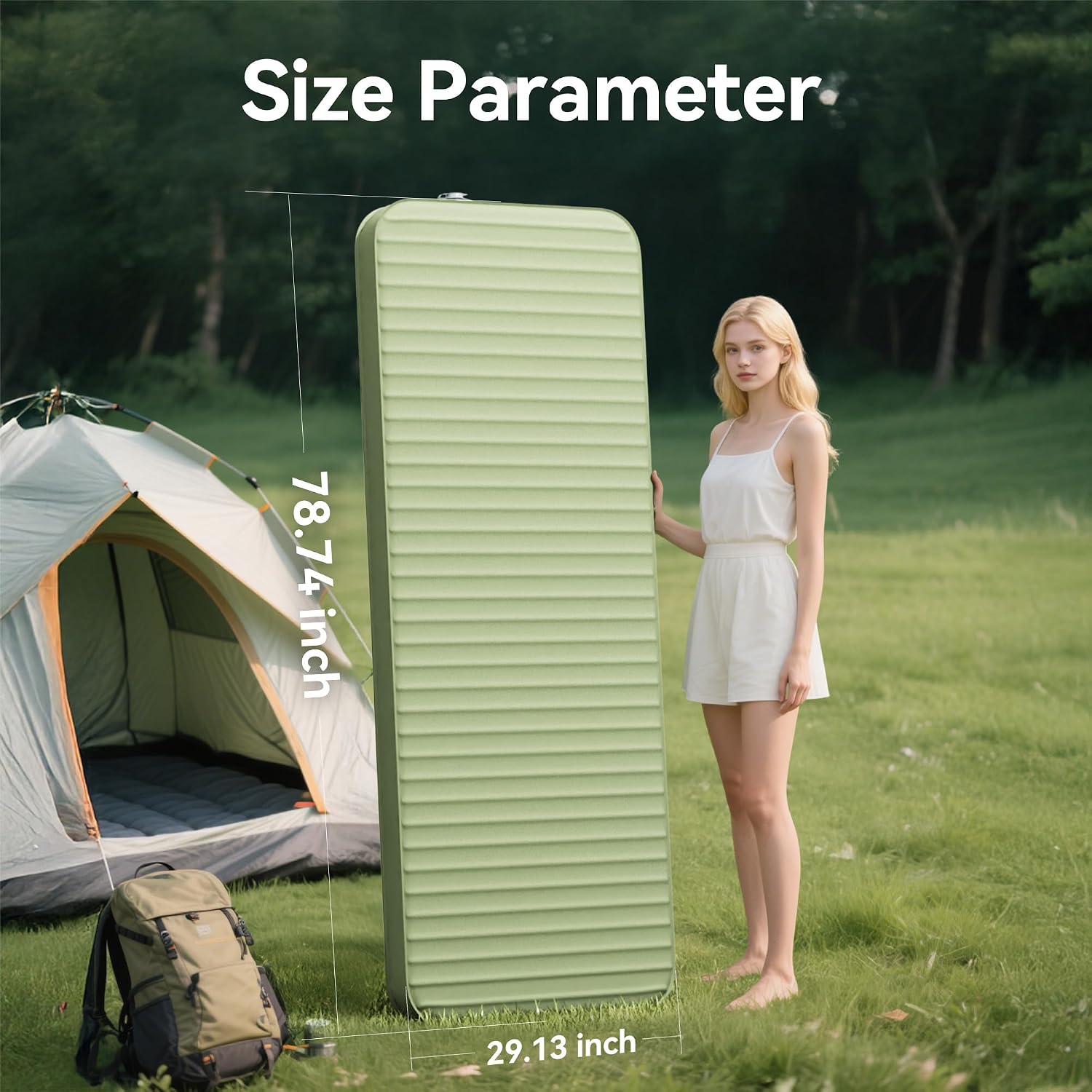 Camping Sleeping Pad, 4" Ultra-Thick Memory Foam Camping Mat