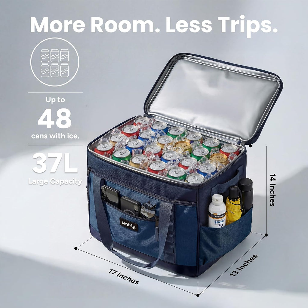 SMIRLY Cooler Bags Insulated, Large Soft Collapsible Cooler, 48 Cans