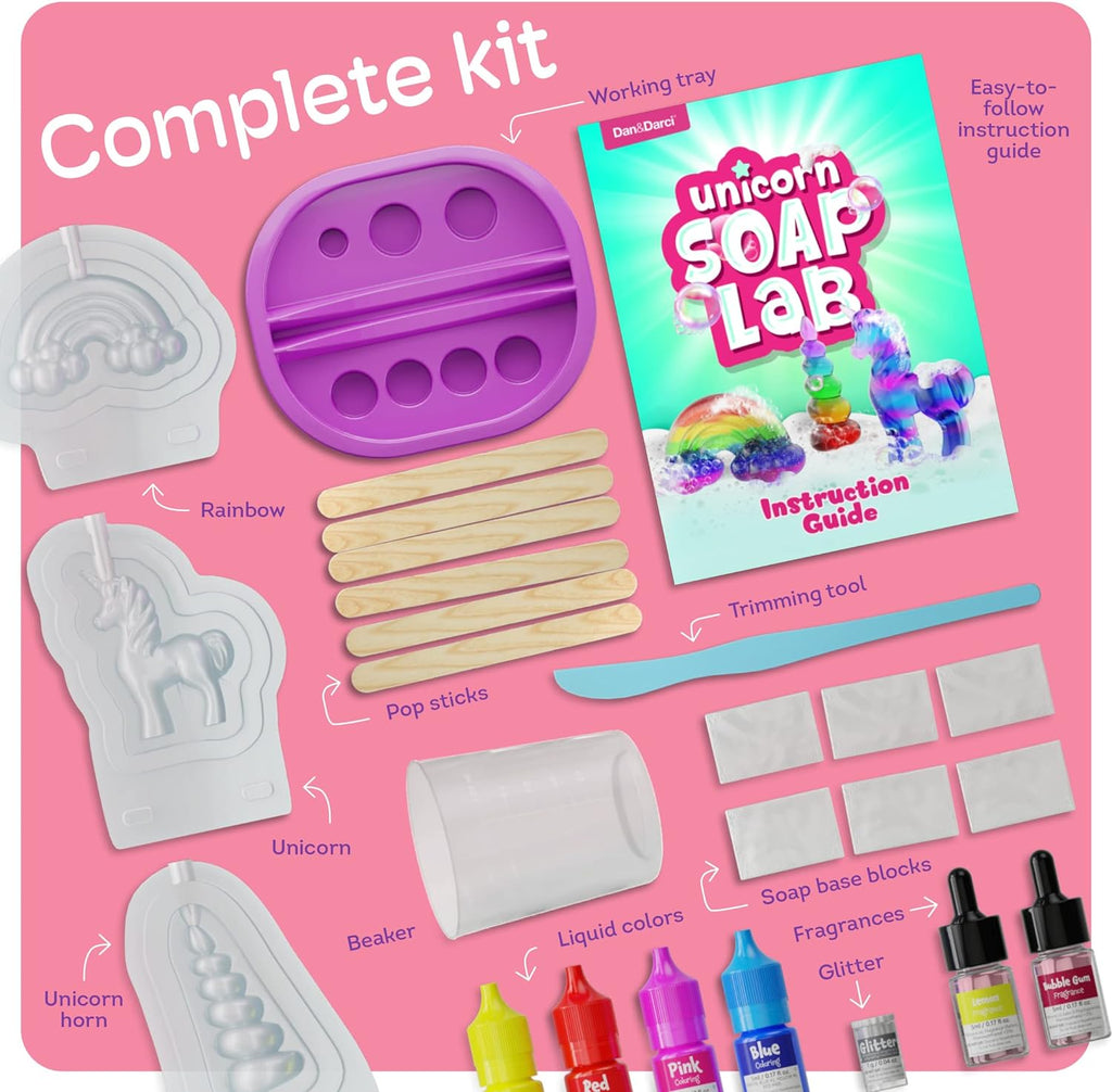 Unicorn Soap Making Kit for Kids - Girls Crafts DIY Project Age 6+ Years