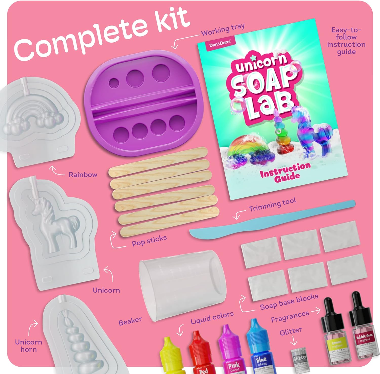 Unicorn Soap Making Kit for Kids - Girls Crafts DIY Project Age 6+ Years