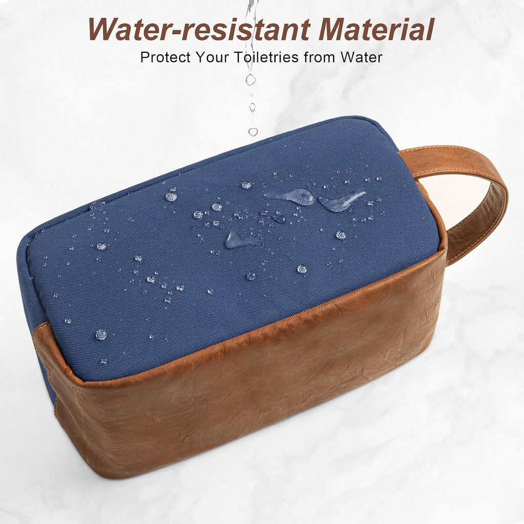Travel Toiletry Bag for Men, Hanging Toiletry Organizer, Water Resistant Shaving Kit with Large Capacity for Travel Accessories (Blue, Medium)