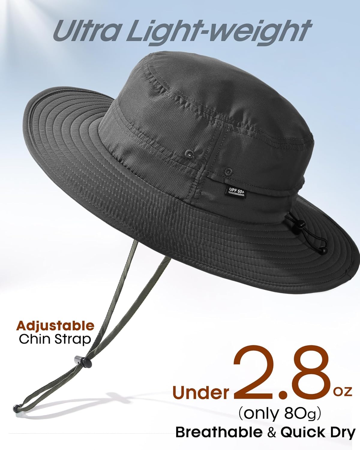 FURTALK Sun Hats for Men Women Packable Wide Brim Summer UV Protective Bucket Hat UPF 50+ Hat for Fishing Hiking