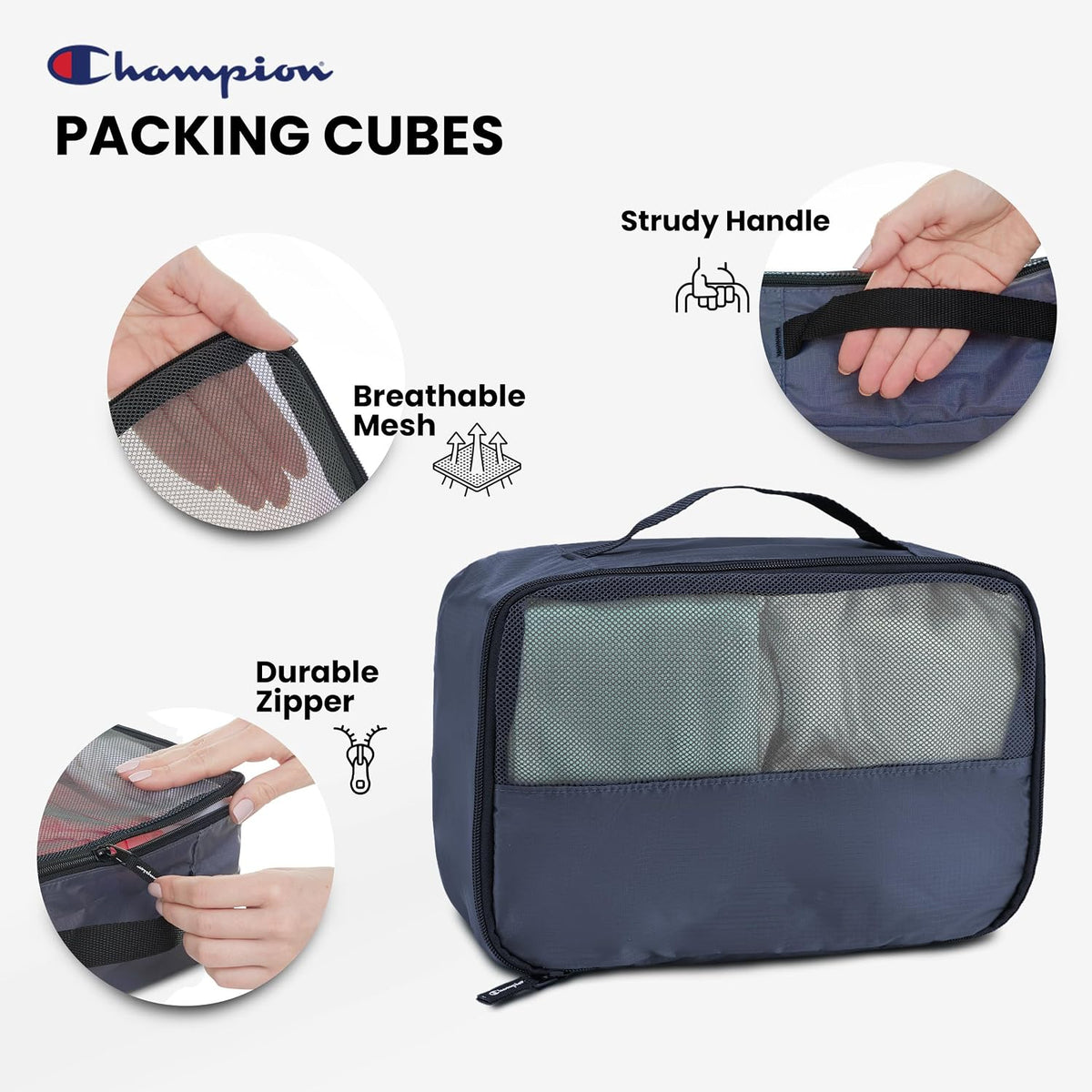 Champion Packing Cubes for Travel - 6 Piece Organizer Set, Carry-On Ready