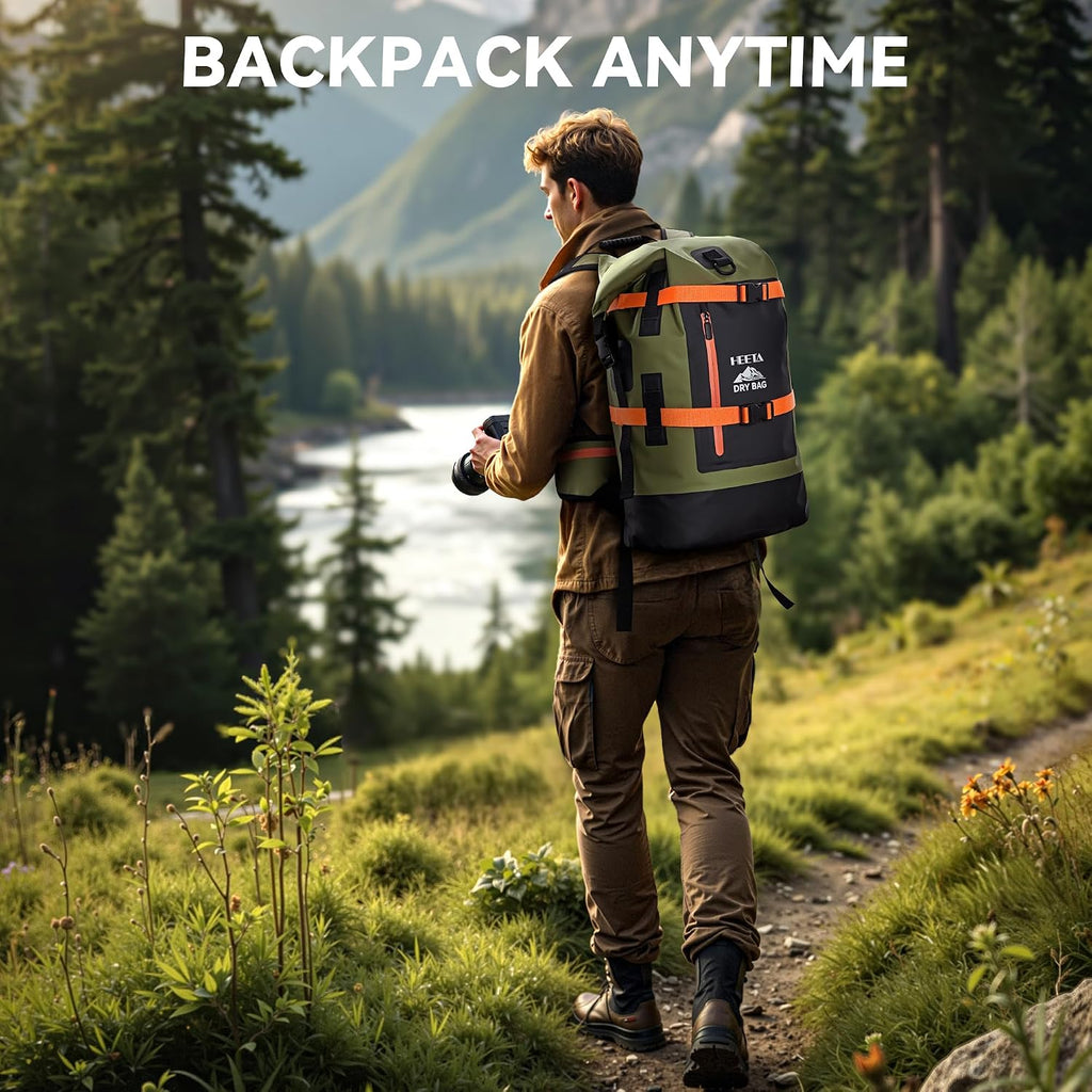 HEETA Dry Bags Waterproof Backpack 40L for Men & Women, Roll Top Heavy Duty
