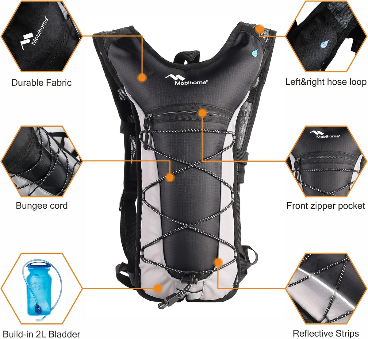 Hydration Backpack & 2L Water Bladder for Running,Hiking Cycling,Marathon