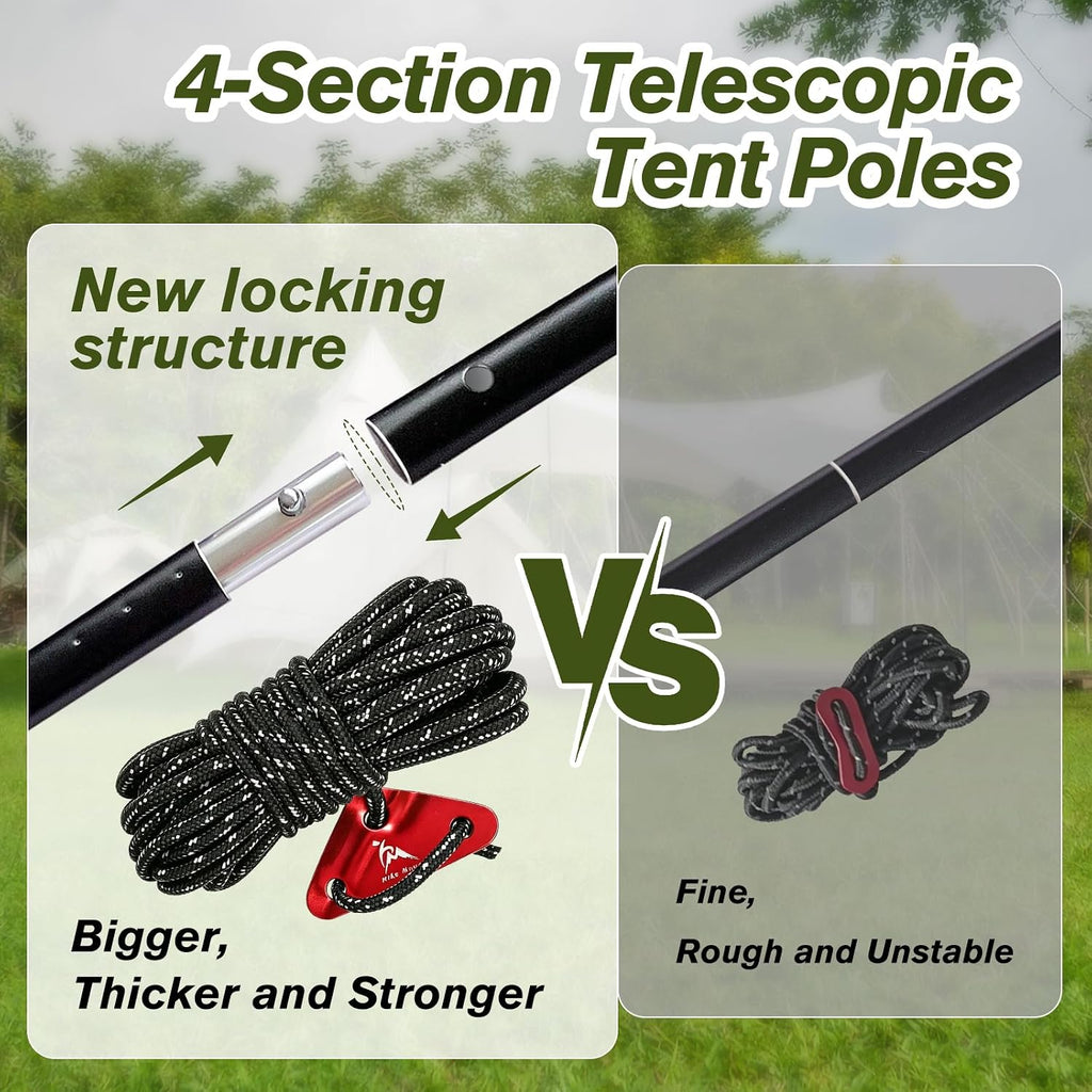2-Pack Tarp Poles, Aluminum Telescoping Poles 78" for Camping Canopy & Tarp