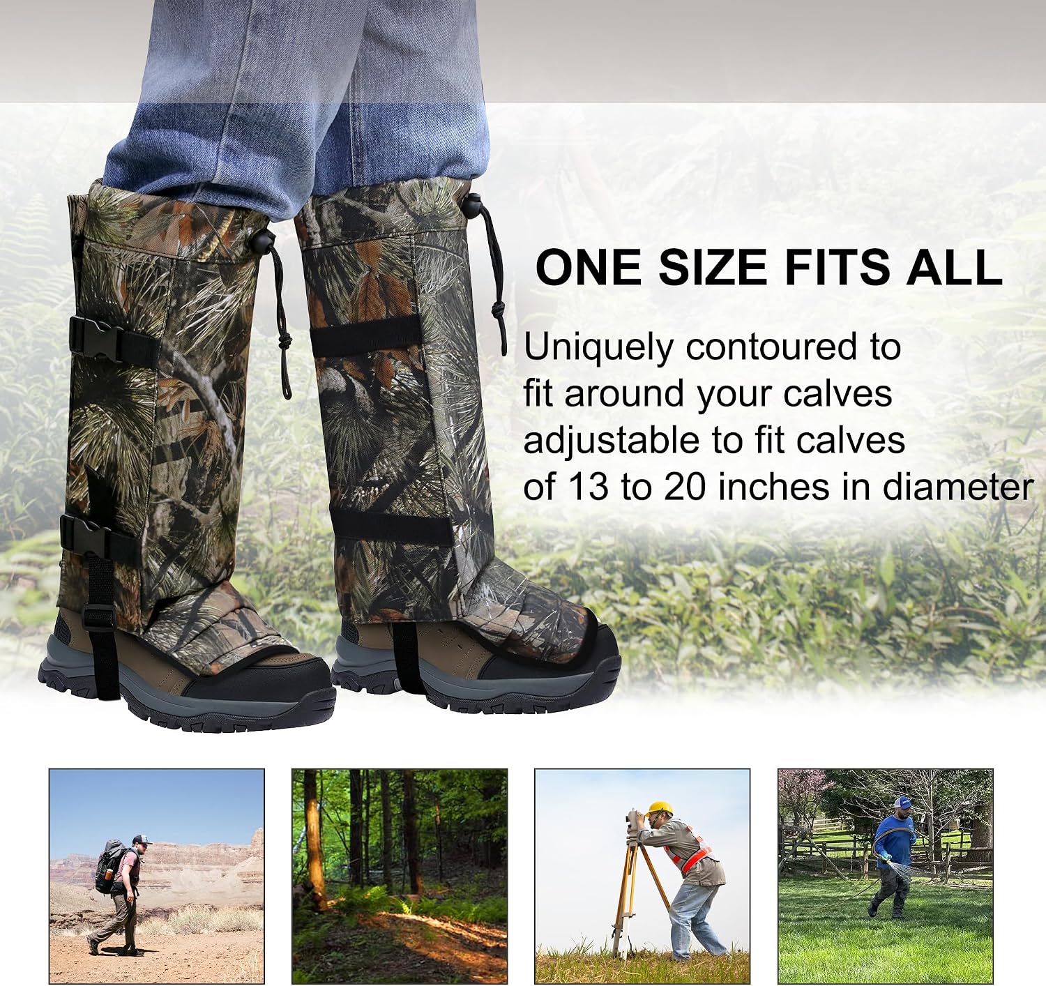 MDSTOP Snake Gaiters Leg Guards, Waterproof Snake Guards, Adjustable Snake Bite Protection for Lower Legs, Snake Chaps for Men & Women, Snake Proof Gaiters for Hunting,Outdoor and Farm Working