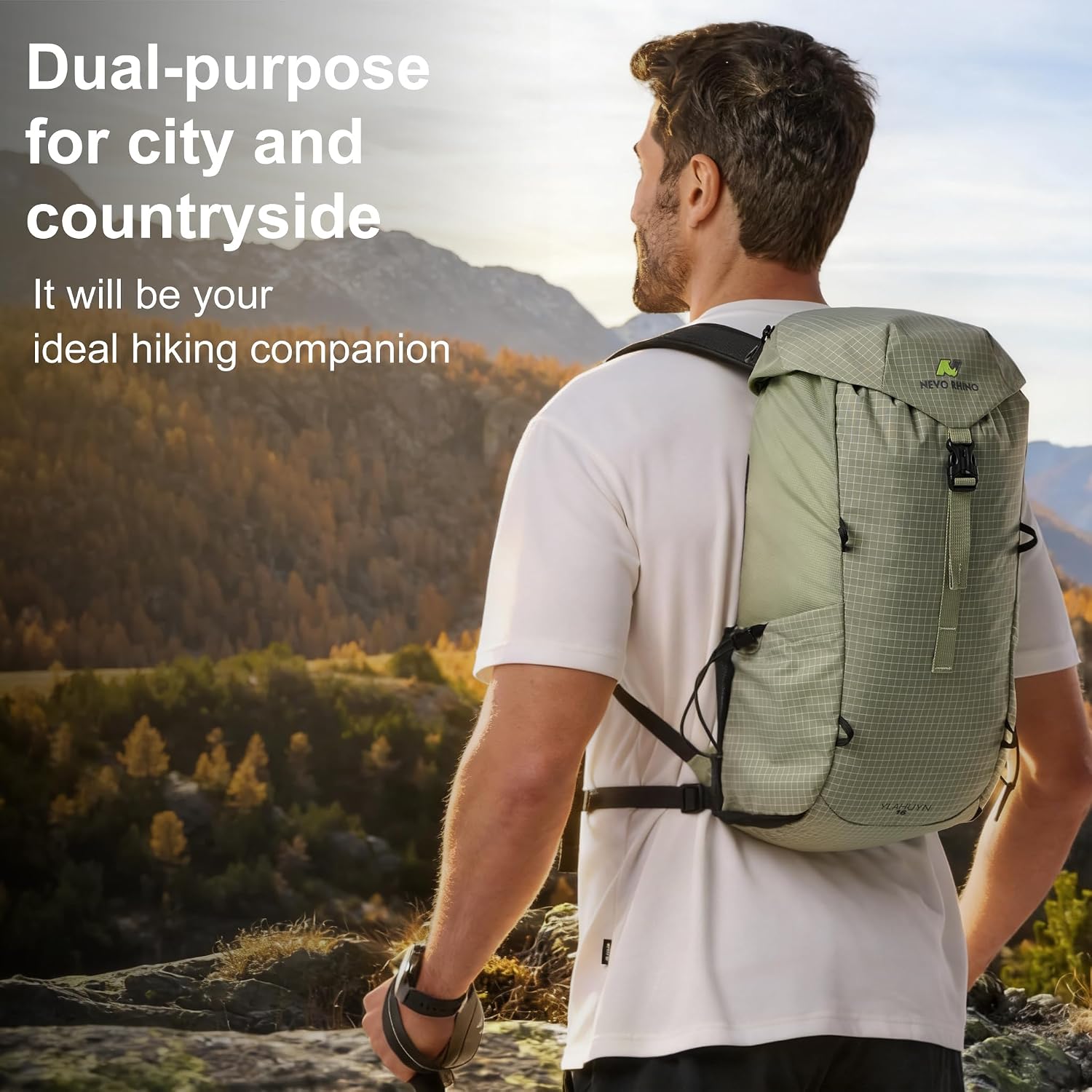 N NEVO RHINO 16L Hiking Backpack, Lightweight Daypack for Men Women