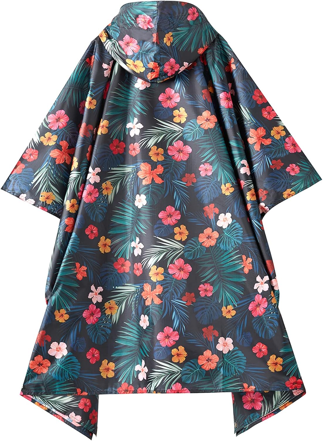 PTEROMY Hooded Rain Poncho for Adults, Reusable Waterproof Raincoat
