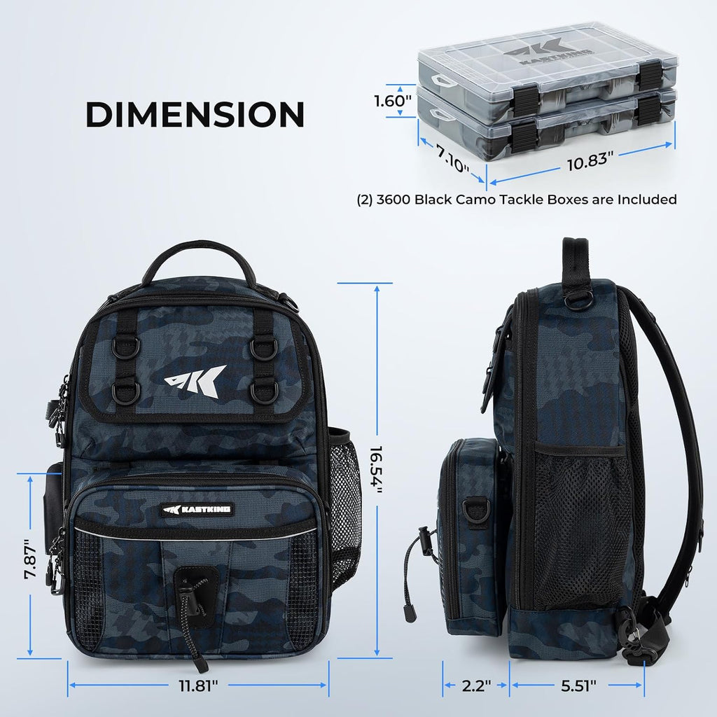 KastKing BaitSpace Fishing Sling Bag, Fishing Backpack with Rod Holder
