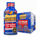 Vitamin Energy Acai Pomegranate Extra Strength Energy Shot, 24 Pack - Up to 7 Hrs, 260mg Natural Caffeine, Zero Sugar - B12 11,000% DV + B6 2,118% DV + Taurine 1,500mg, 1.93 fl oz, Keto Vegan