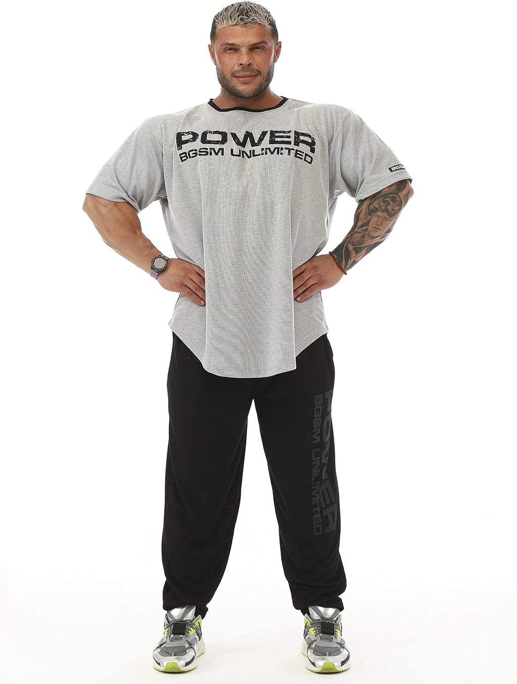 Men's Oversize Gym Fitness and Bodybuilding T-Shirt, Cotton O-Neck Lifestyle Top