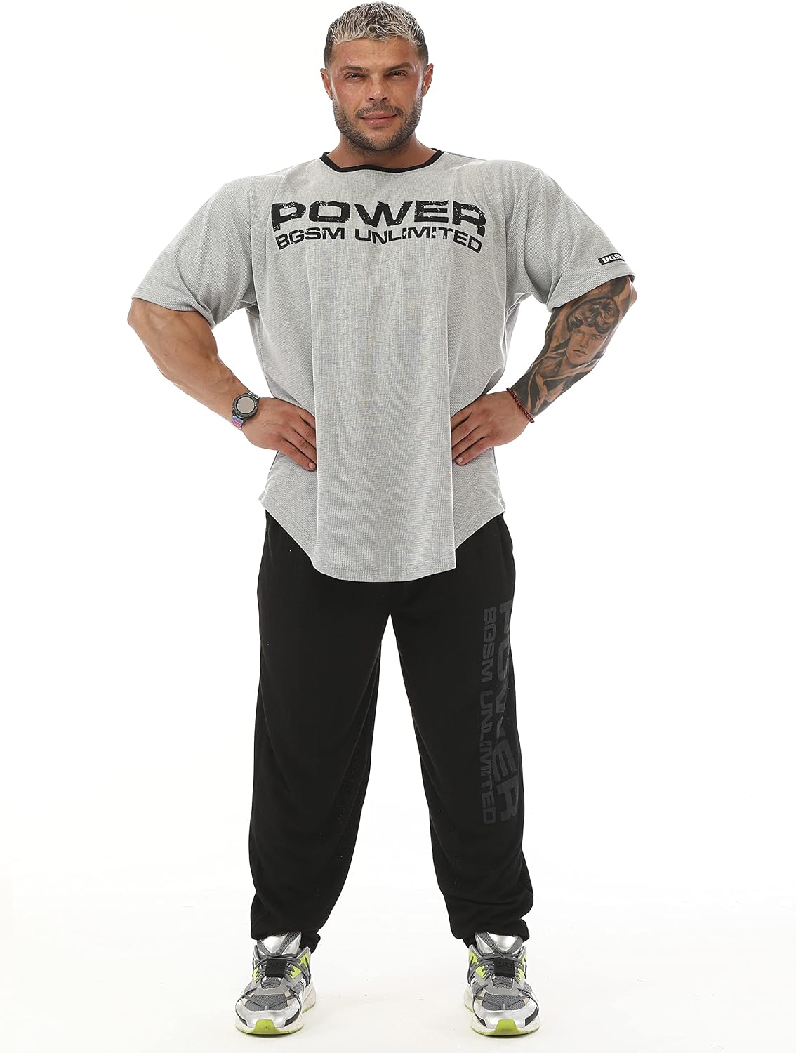 Men's Oversize Gym Fitness and Bodybuilding T-Shirt, Cotton O-Neck Lifestyle Top
