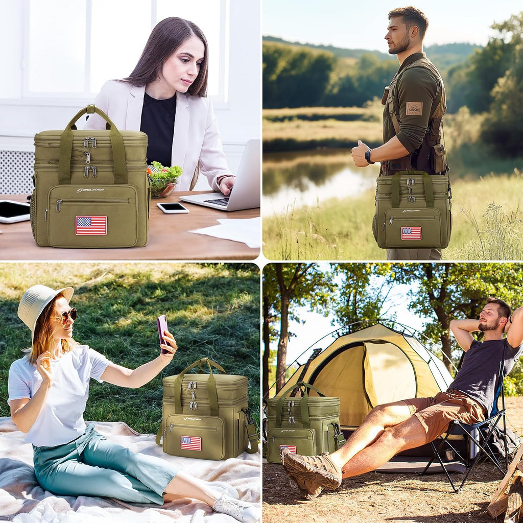 Maelstrom 23L Insulated Lunch Box, Expandable Double Deck Cooler Bag