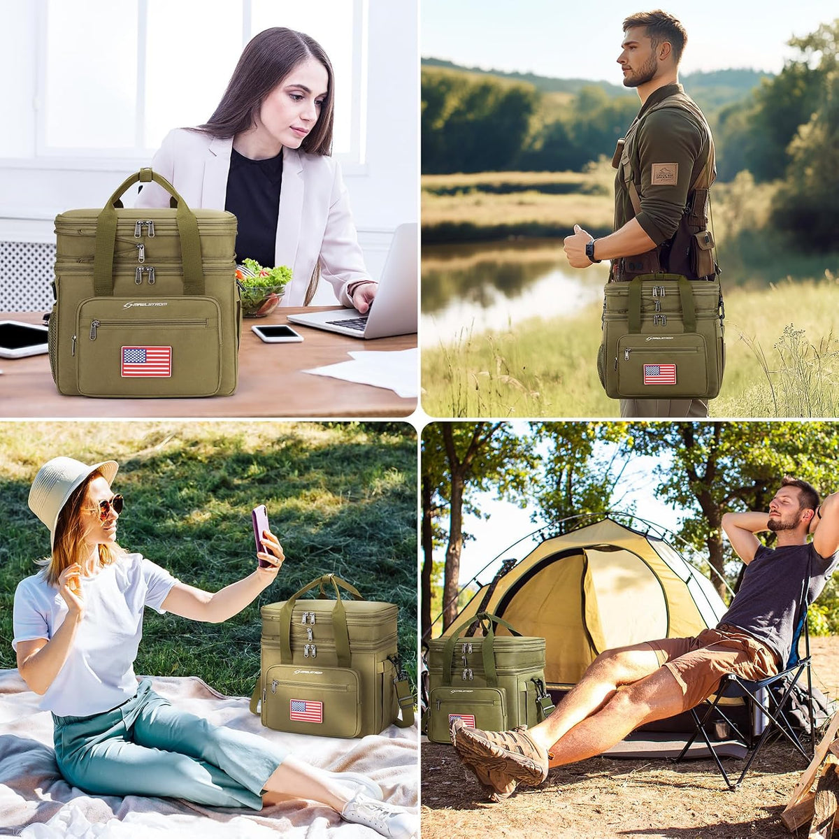 Maelstrom 23L Insulated Lunch Box, Expandable Double Deck Cooler Bag