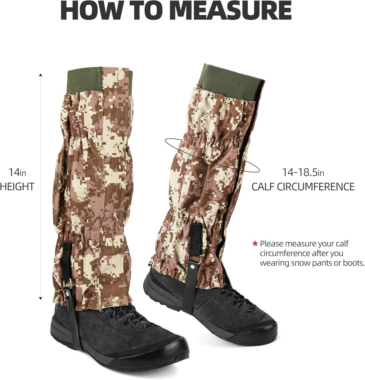 Snake Gaiters for Hiking & Outdoor Work – Waterproof, Adjustable Leg Guards with 500D Oxford & 3-Layer Nylon, Durable Outdoor Leg Protection for Men & Women