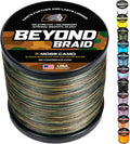 Beyond Braid Braided Fishing Line -Super Strong - Abrasion Resistant - No Stretch -Blue Camo, Moss Camo, White, Green, Pink, Blue, 4 Strand 8 Strand
