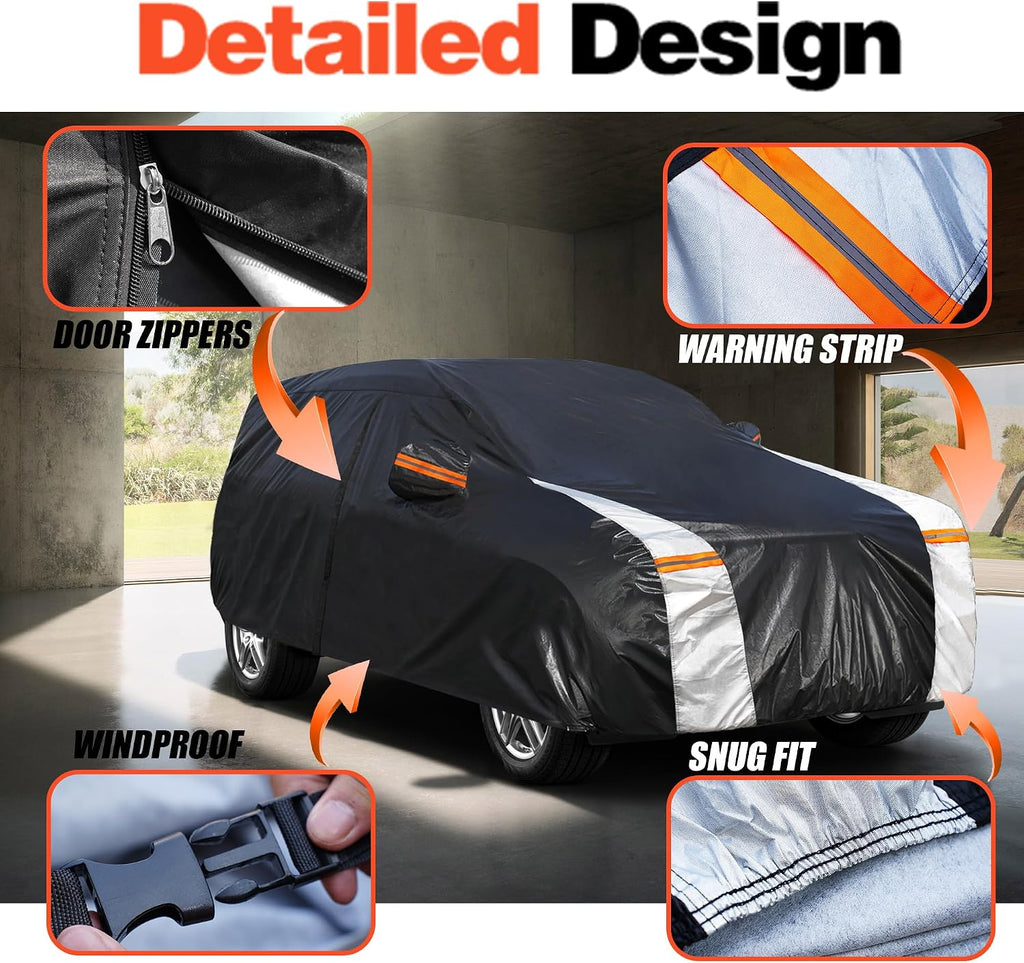 Honda CRV Car Cover 100% Waterproof All Weather, Gift with Towel, 10 Layers Car Cover Custom Fit 1995-2026 Honda CR-V, Outdoor Full Exterior Cover Rain Sun UV Protection with Door Zipper.