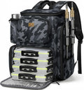 MATEIN Pro Fishing Backpack with 4 Tackle Boxes, 3600 Tackle Box Backpack