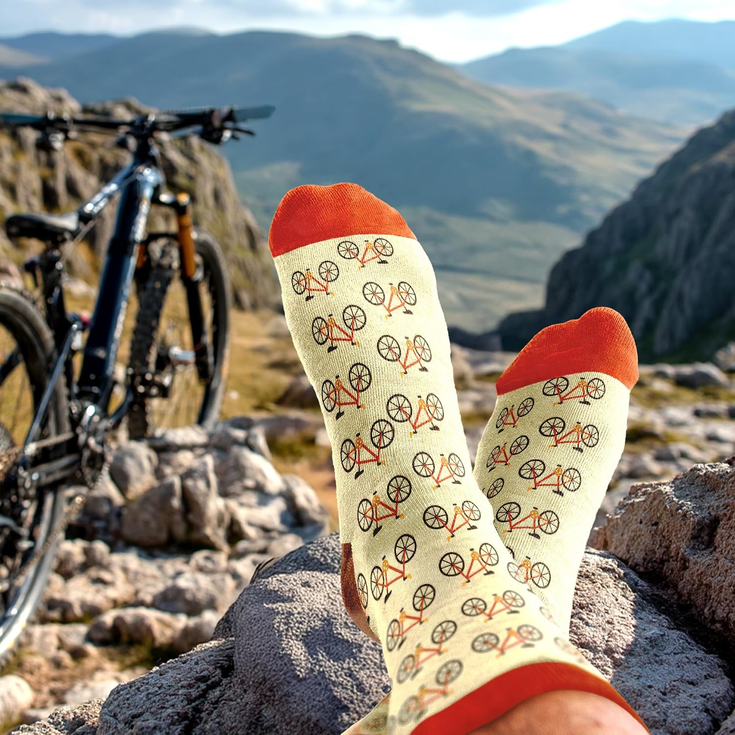 Mountain Bike Accessories - Gifts for Cyclists, Best Cycling Socks for Men, Funny Biker Gifts for Men Who Love Riding