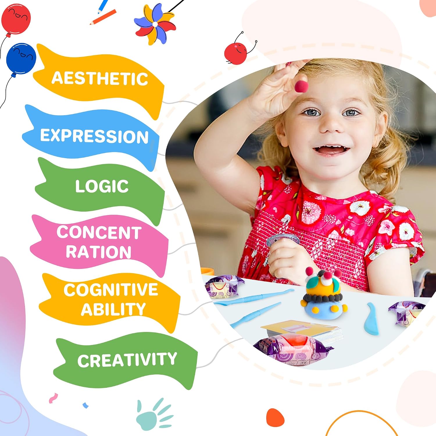 Aestd-ST Air Dry Clay 66 Colors, Modeling Clay for Kids, DIY Magic Clay