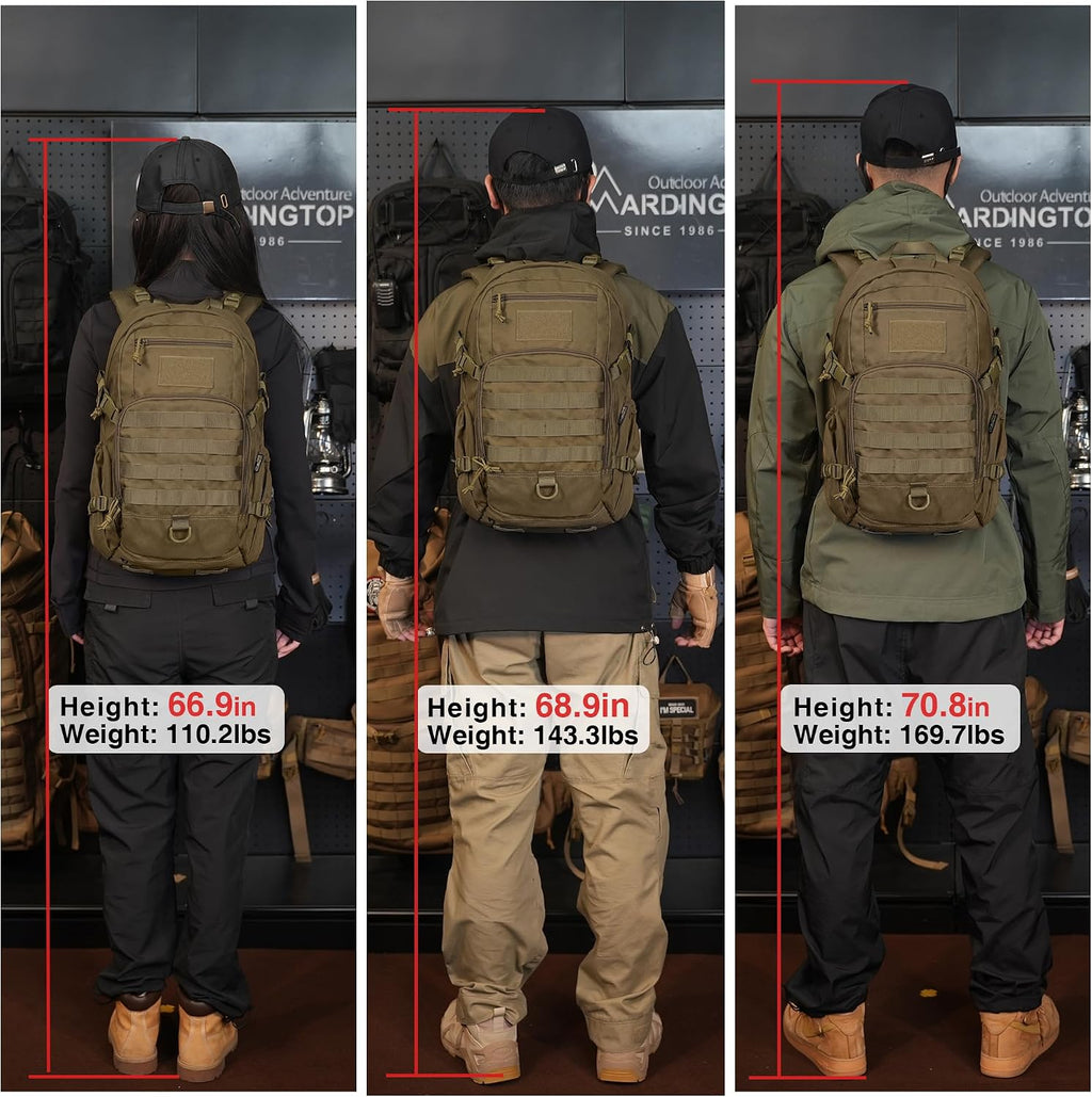 Mardingtop Military Tactical Backpack 25L Molle Hiking Backpack for Backpacking,Cycling and Biking
