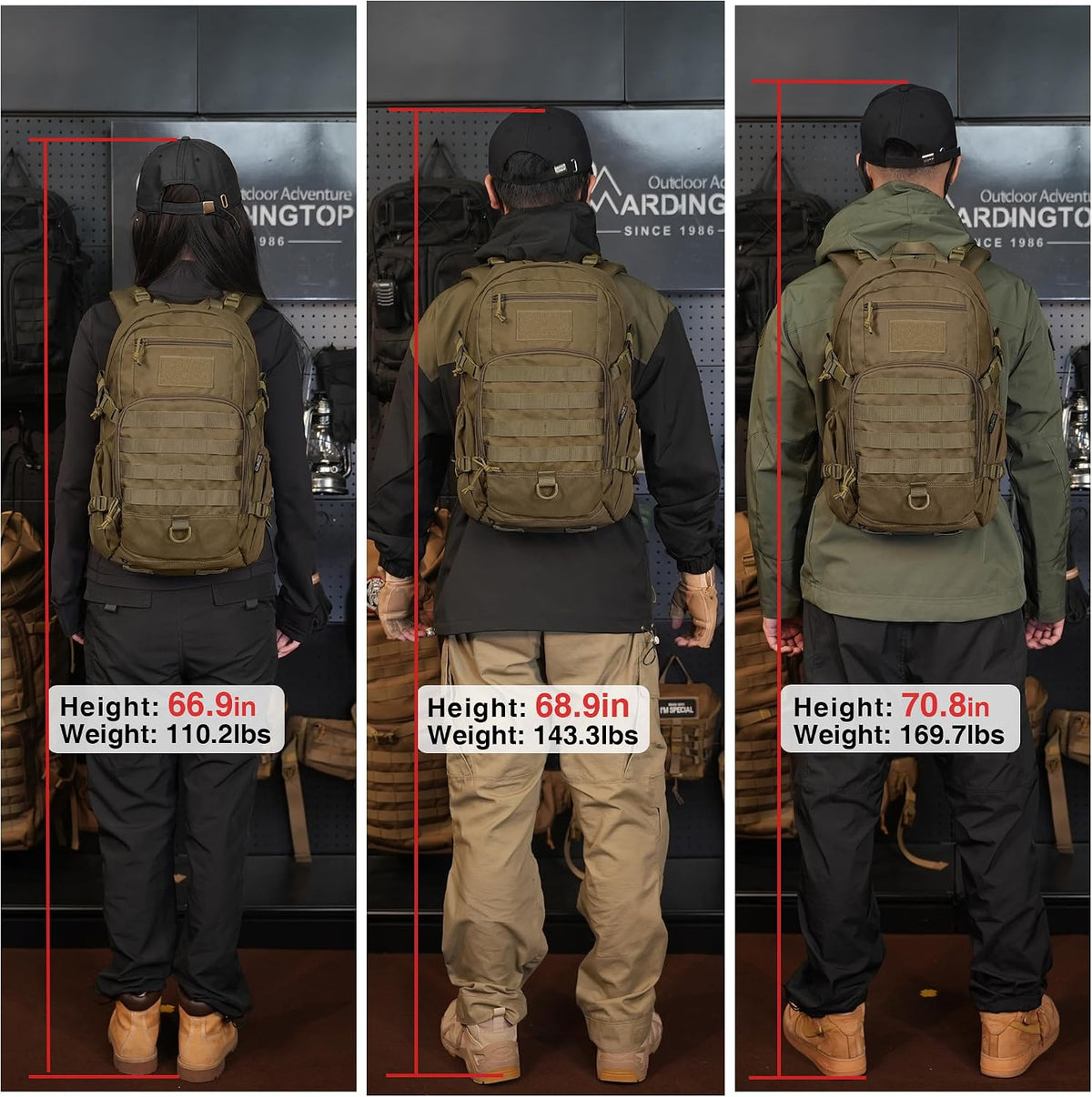 Mardingtop Military Tactical Backpack 25L Molle Hiking Backpack for Backpacking,Cycling and Biking