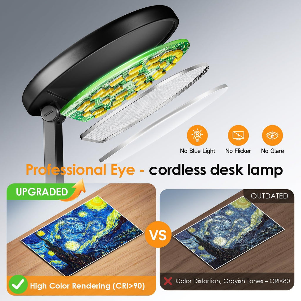 One Fire Cordless Lamp, 3600mAh Battery Operated Lamp, Rechargeable Lamp