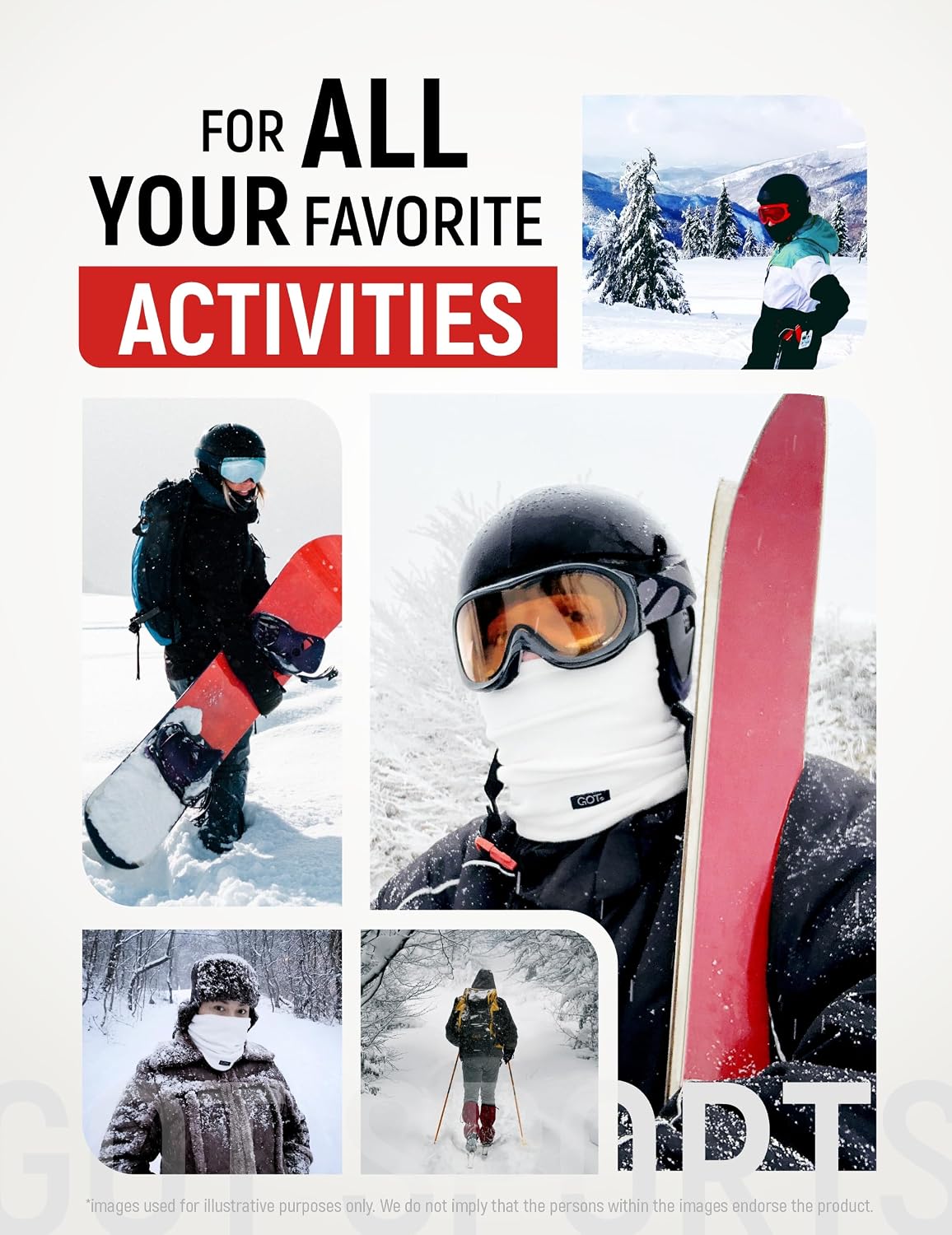 Polar Fleece Neck Warmer - Ski Mask Winter Neck Gaiter Scarf Men Women