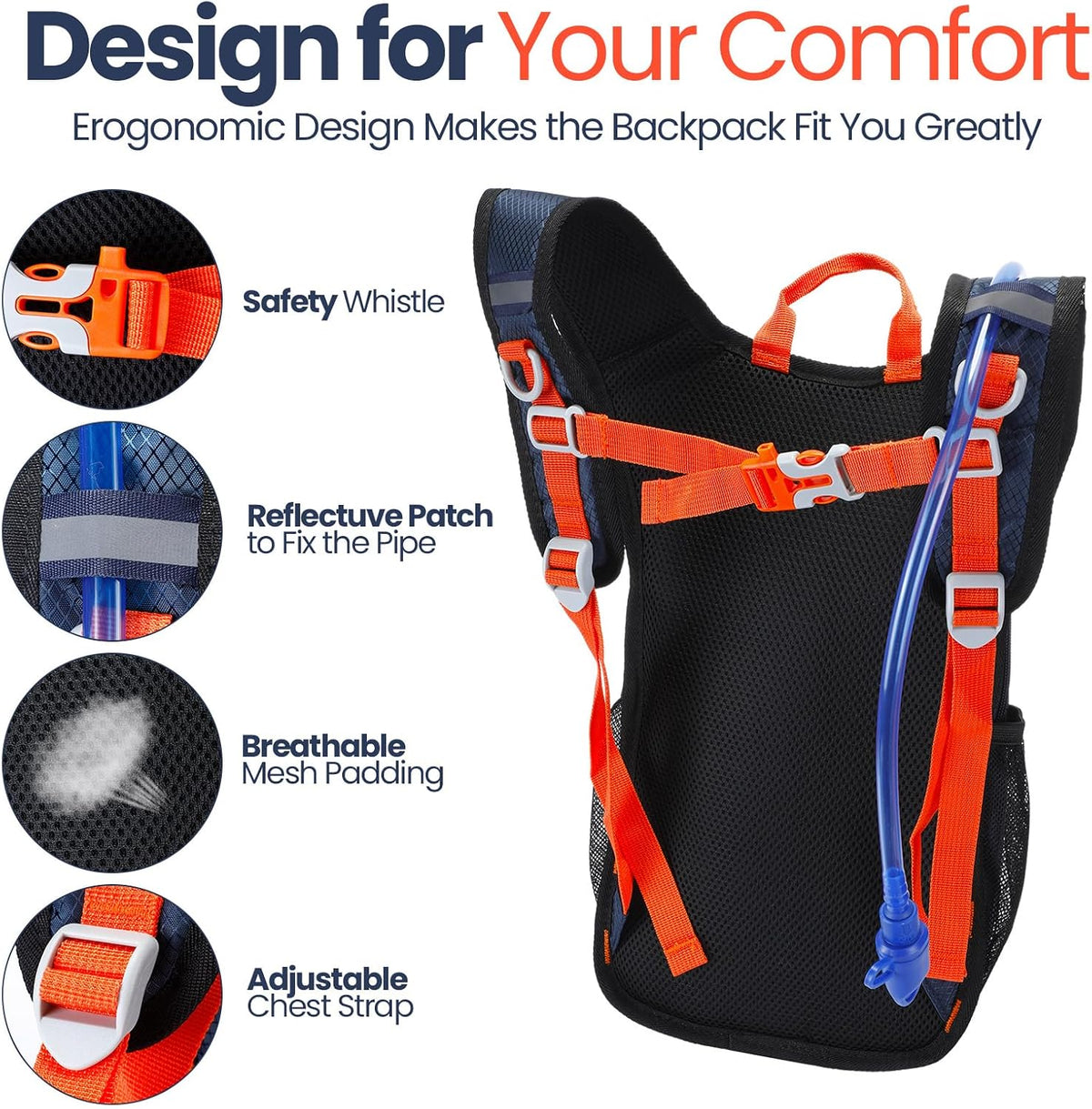 Shinylin 2 Pcs Kids Hydration Hiking Backpack