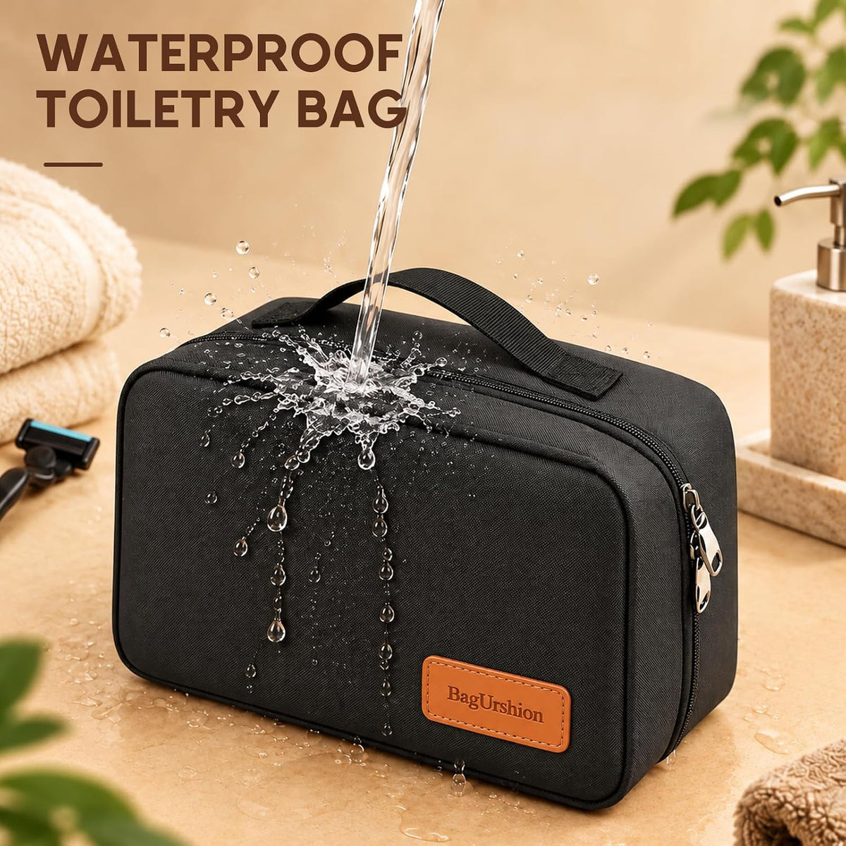 Birthday Gift for Men Dad Husband,Large Toiletry Bag for Men - Black Lining