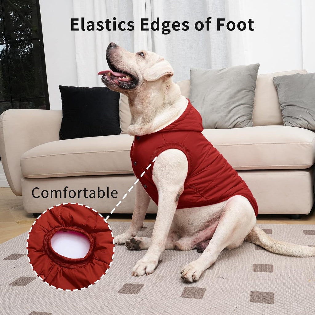 Vecomfy Warm Dog Coats with Hoodie,Winter Dog Jackets for Small Dogs