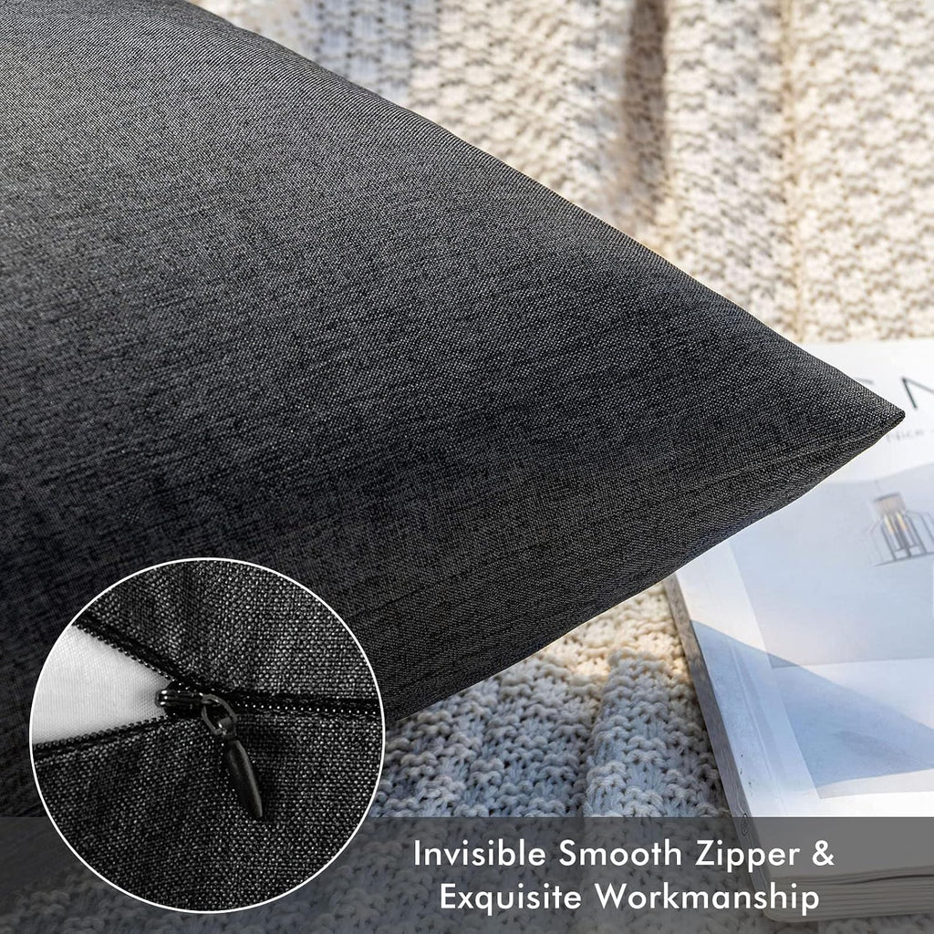 MIULEE Decorative Outdoor Pillow Covers Waterproof 18x18 Black