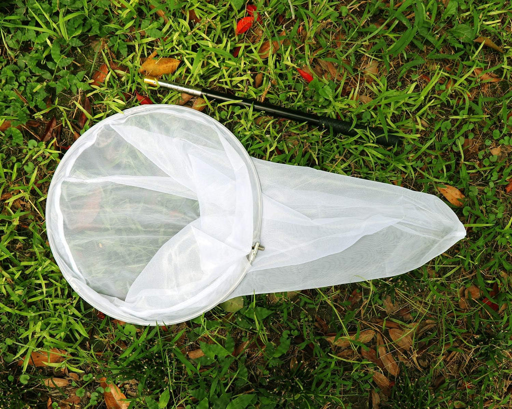 Professional Insect and Butterfly Net with 14" Ring, 26" Net Depth, 59" Telescopic Handle Full Extends to 73" Stainless Lockable