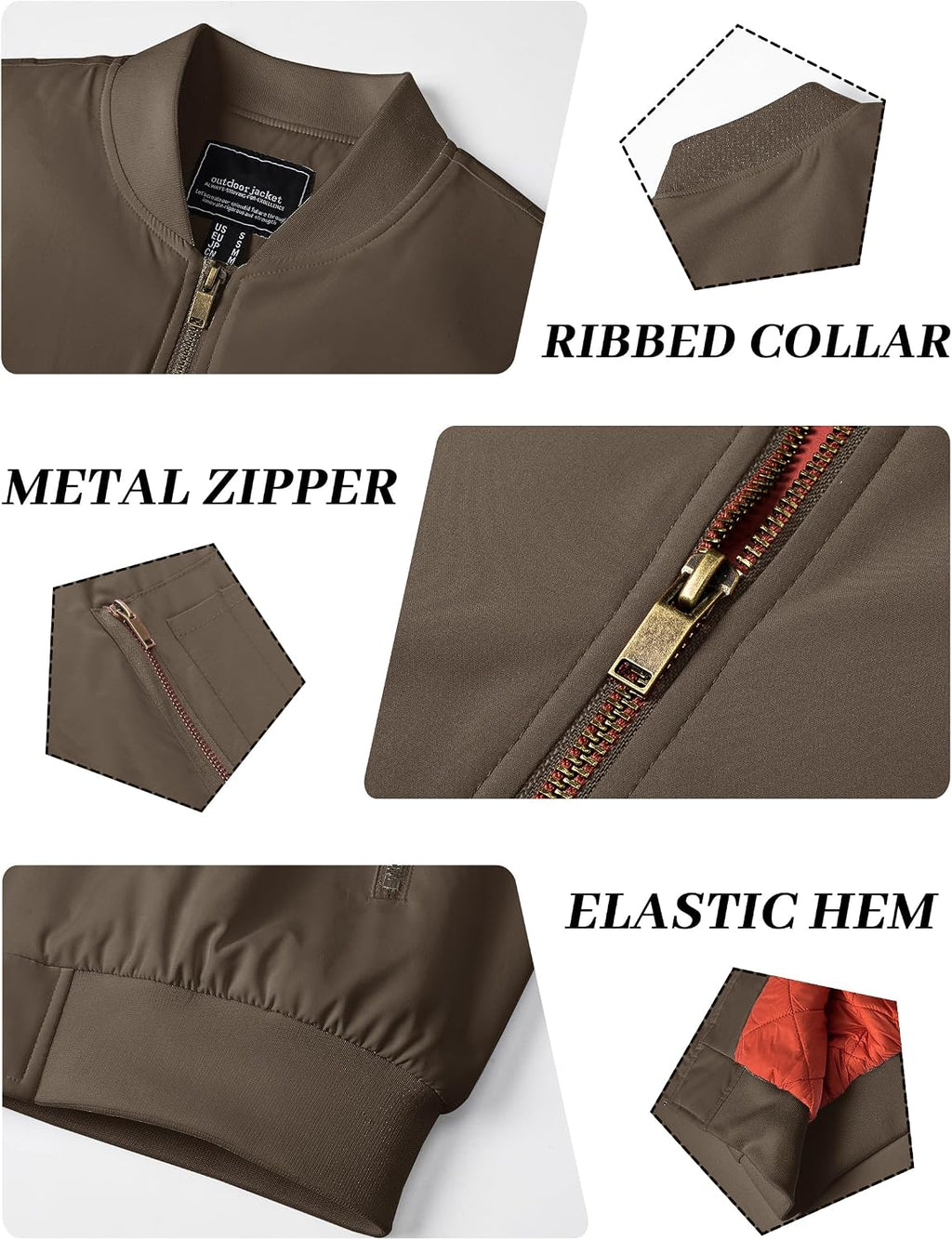KEFITEVD Men's Bomber Jackets Winter Windbreaker Warm Full Zip Casual Coats