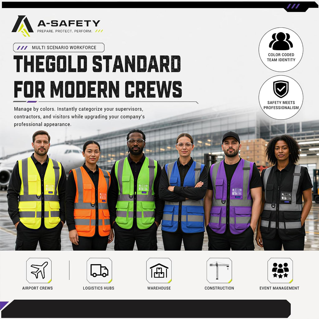 A-SAFETY High Visibility Reflective Safety Vest Customize Logo (XS-8XL)