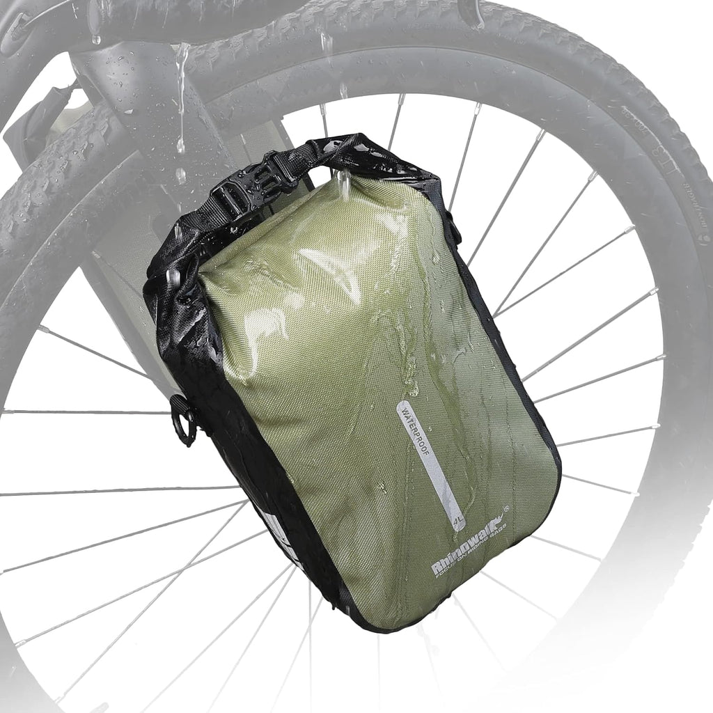 Rhinowalk Bike front fork Waterproof Bag Bike Pannier Bag Saddle Bag Fork Bag Rack Bicycle Bag Shoulder Bag for E-Scooter Mountain Bike Accessories [Blue 4L]